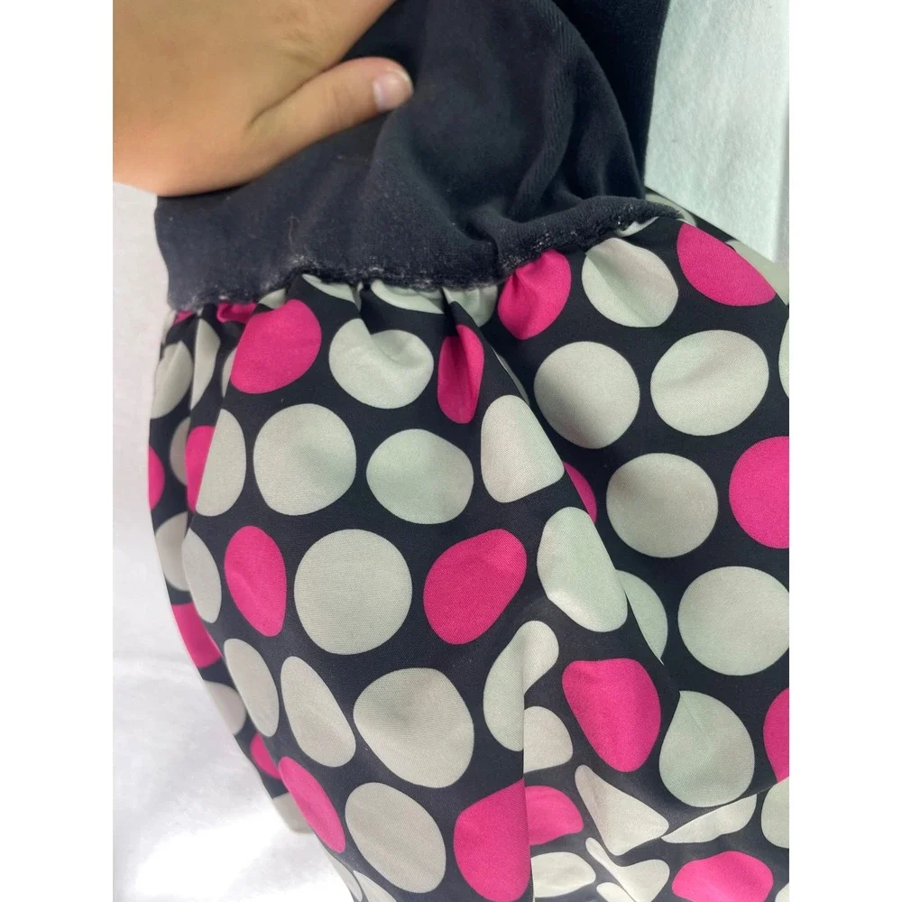 OshKosh Bgosh Toddler Girls Black Velvet Pink Polka Dot Bubble Dress 18M